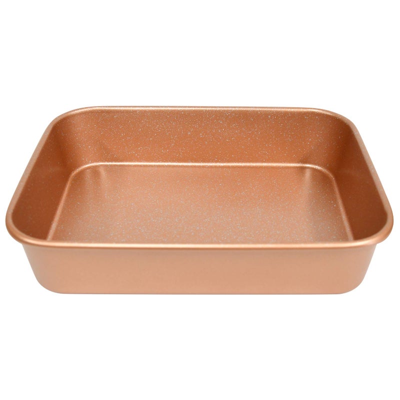 casaWare Ceramic Coated NonStick Lasagna/Roaster Pan 13 x 10 x 3-Inch (Rose Gold Granite) - Image 2